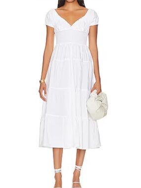 WeWoreWhat Puff Sleeve Smocked Midi Dress